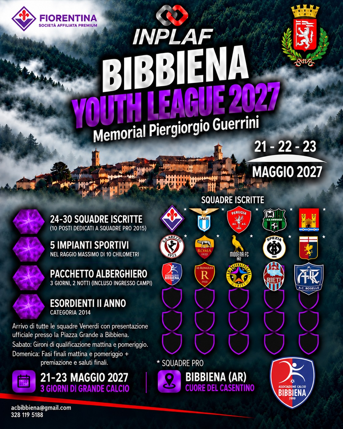 Locandina Bibbiena Youth League 2027 - Memorial Piergiorgio Guerrini